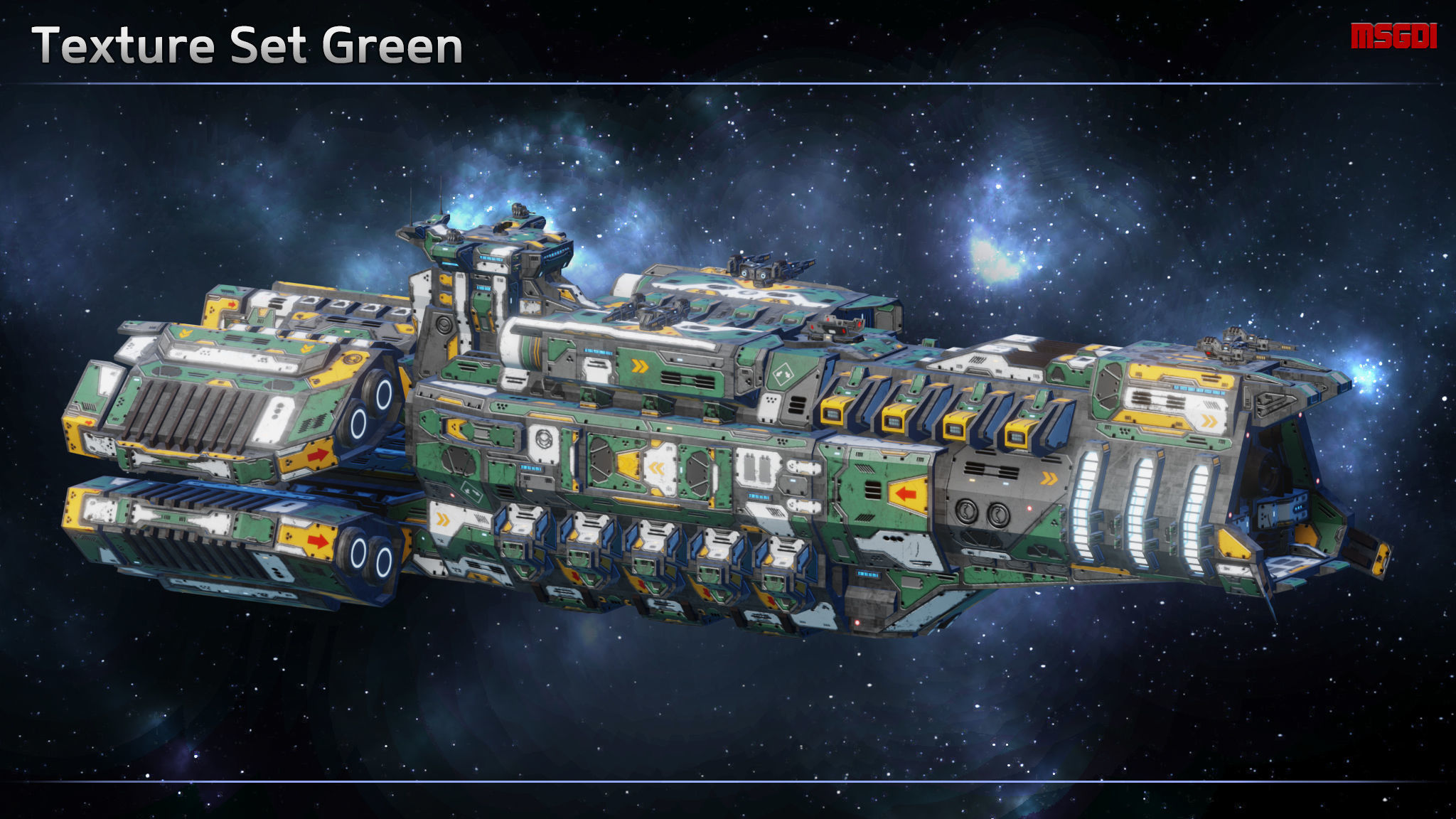 Spaceship Destroyer Vanguard Low-poly 3D model_7