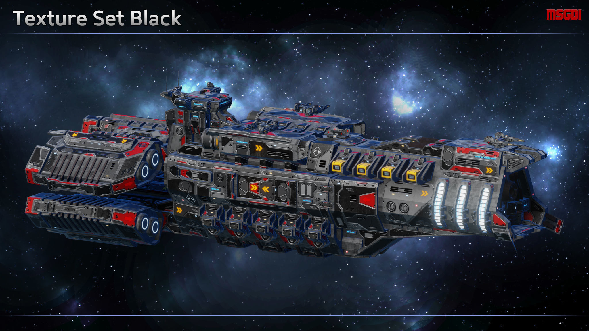 Spaceship Destroyer Vanguard Low-poly 3D model_5