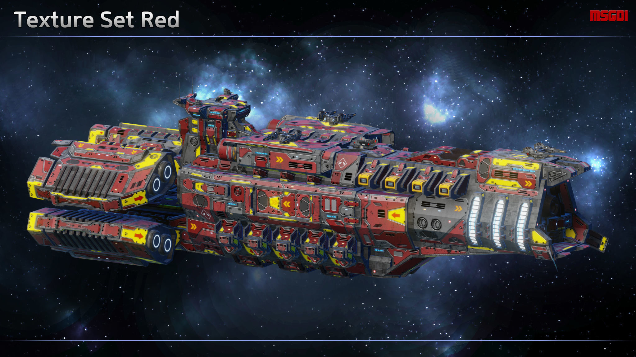 Spaceship Destroyer Vanguard Low-poly 3D model_9