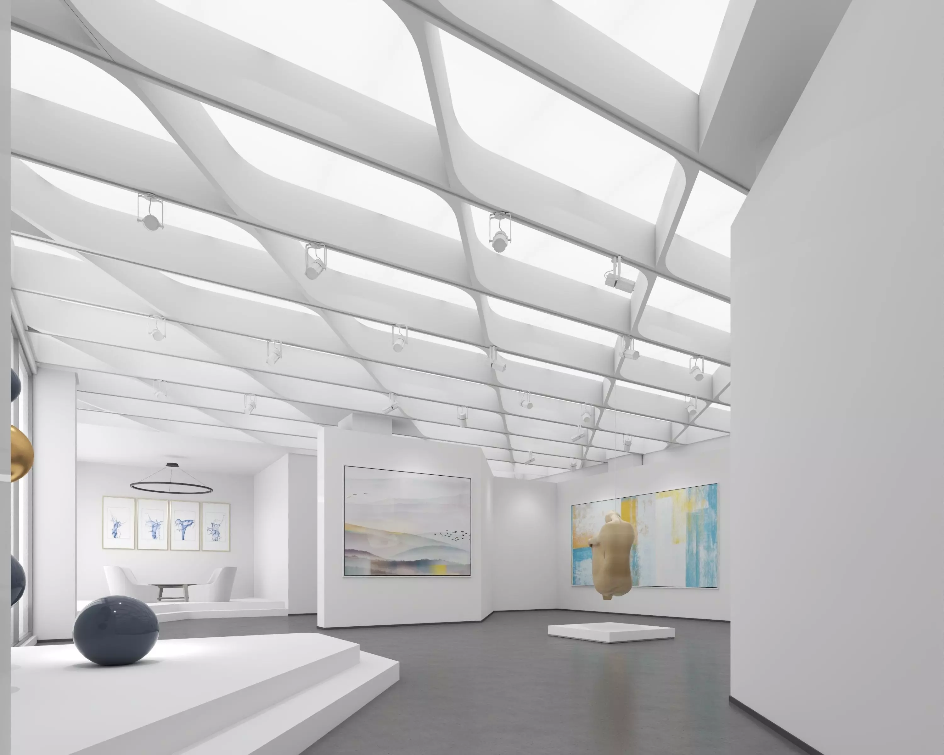 Art Gallery Exhibition Low-poly 3D model