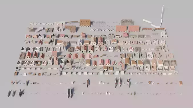 3000 Medieval Game Assets Vol1-Inspired by The Witcher 3 Low-poly 3D model