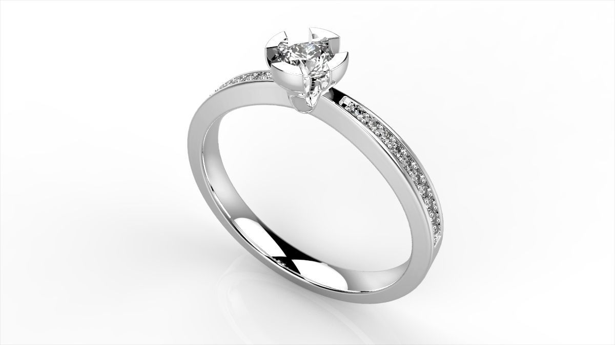 Engagement ring 59 ALL SIZES 3D print model_1