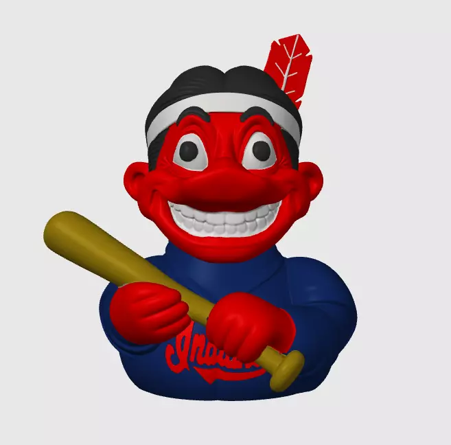 Rubber Duck - Chief wahoo - Cleveland indians- 3D print 3D print model
