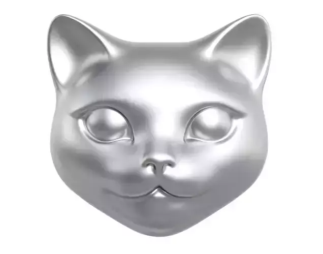 Cat Head Pendant - Soft Minimal Style - 3D Printable Model 3D print model