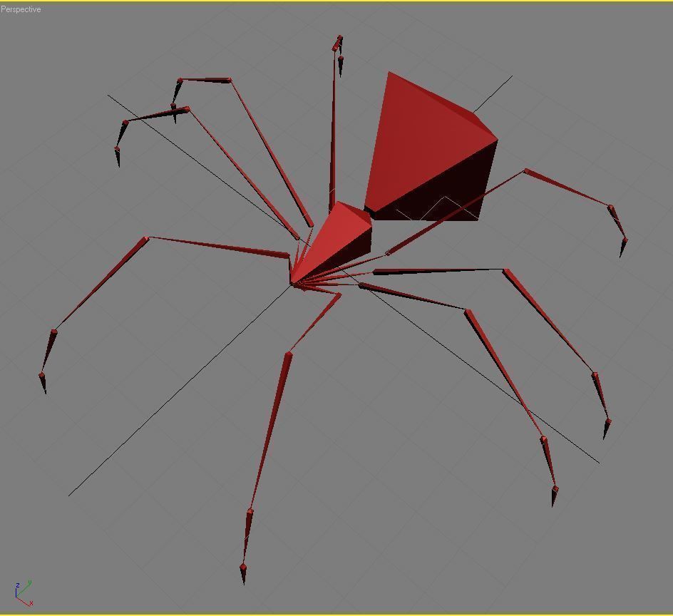 Black Spider Rigged Low-poly 3D model_9