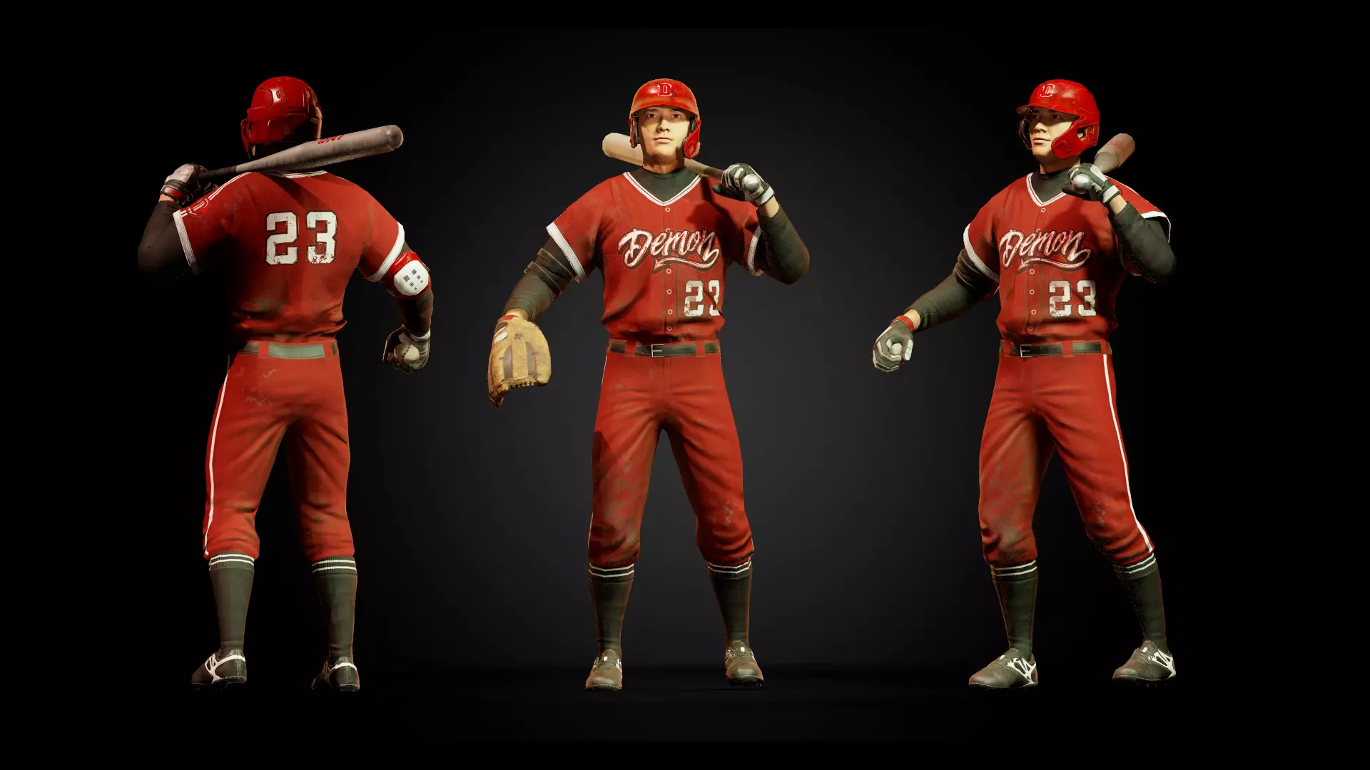 BASEBALL PLAYER ZOMBIE 2 IN 1 Low-poly 3D model