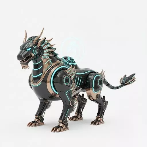 Chinese dragon robot 3d model Ai Low-poly 3D model
