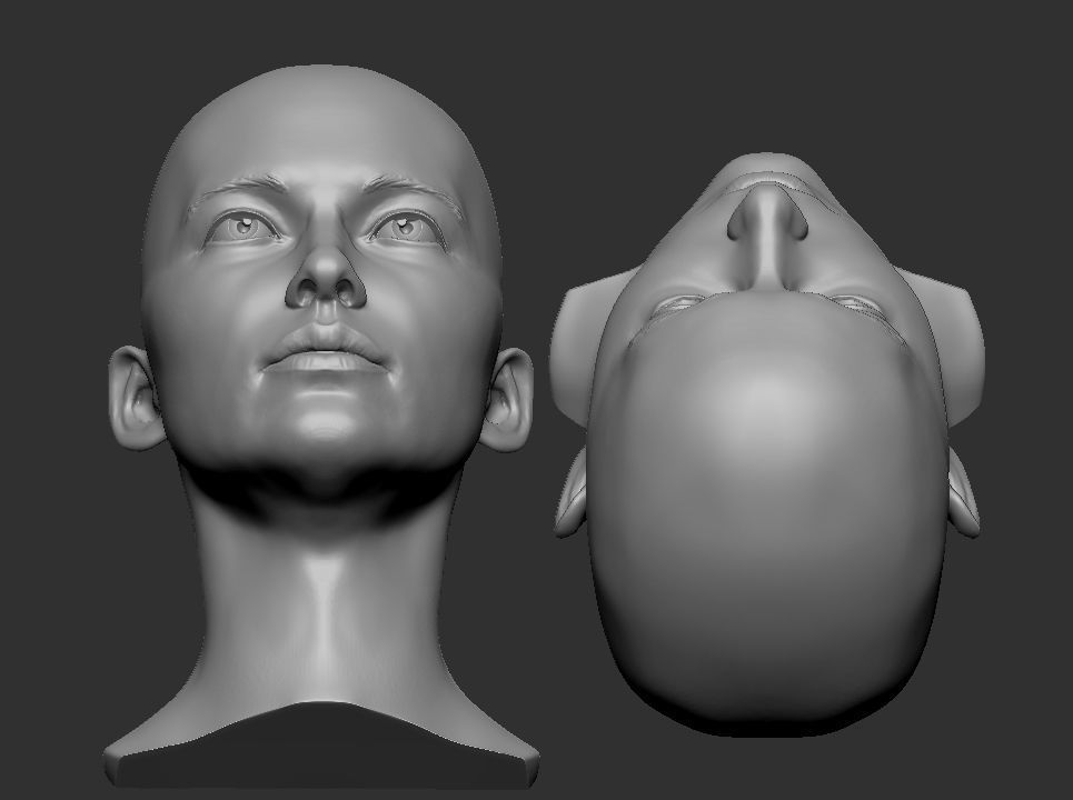 Female head 6 3D model_2