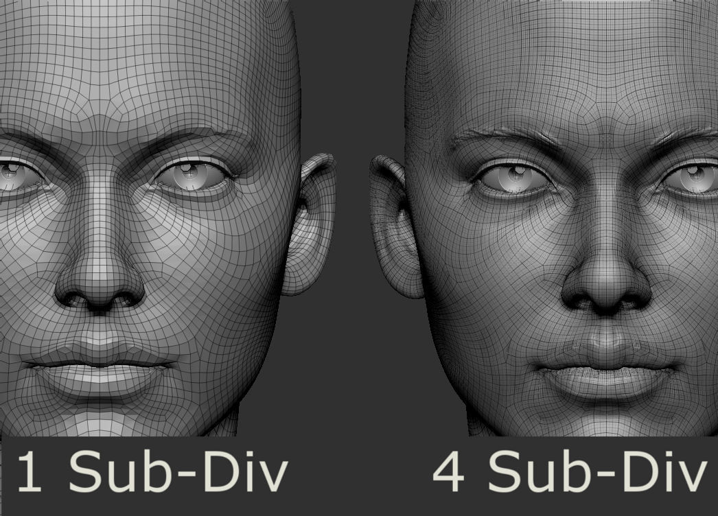 Female head 6 3D model_4