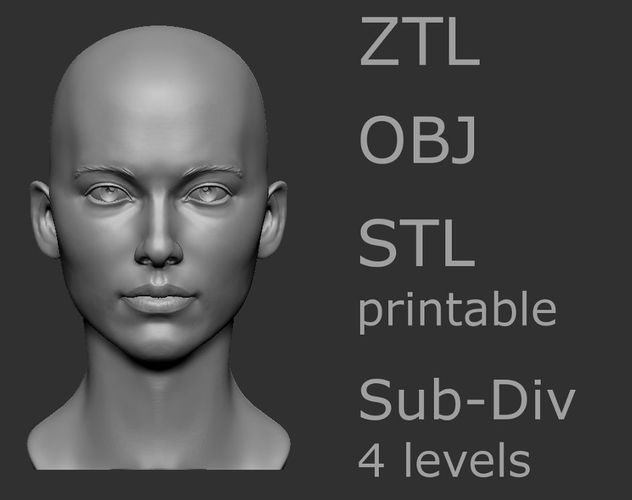 Female head 6 3D model