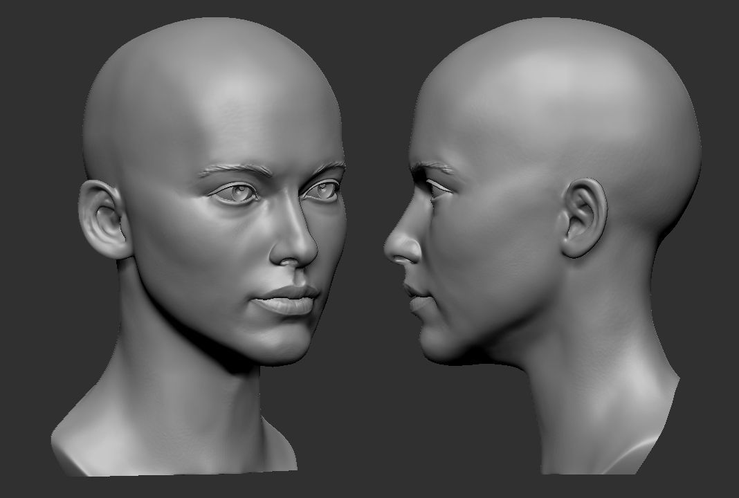 Female head 6 3D model_1