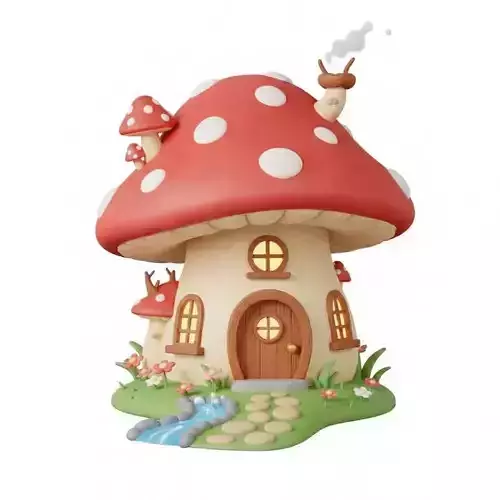 House 3d model Low-poly 3D model