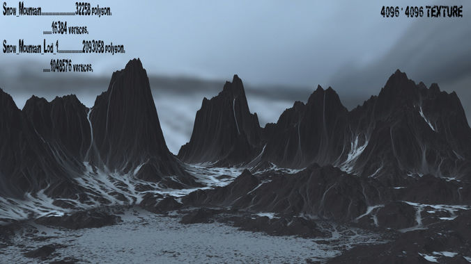 Snow Mountain Low-poly 3D model