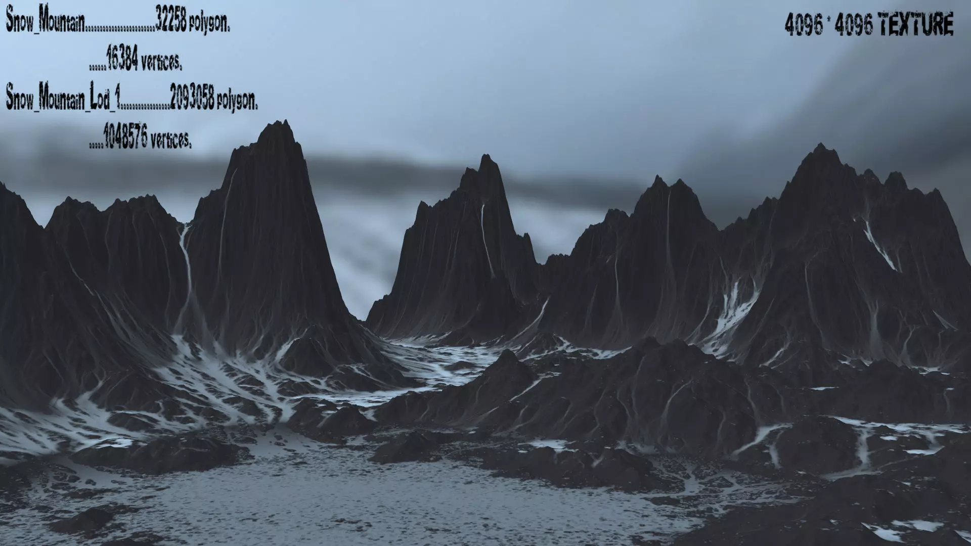 Snow Mountain Low-poly 3D model_0