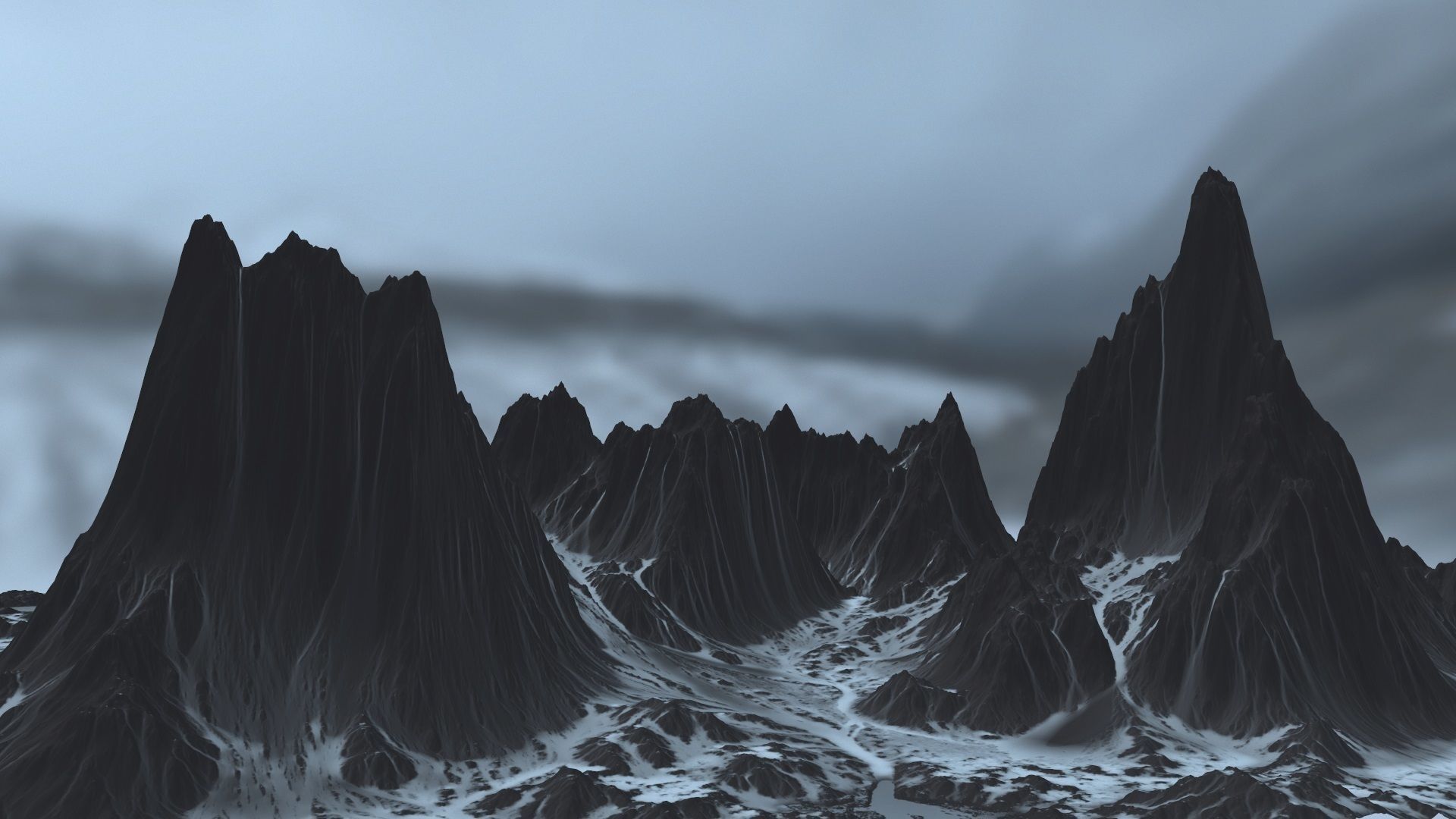 Snow Mountain Low-poly 3D model_10