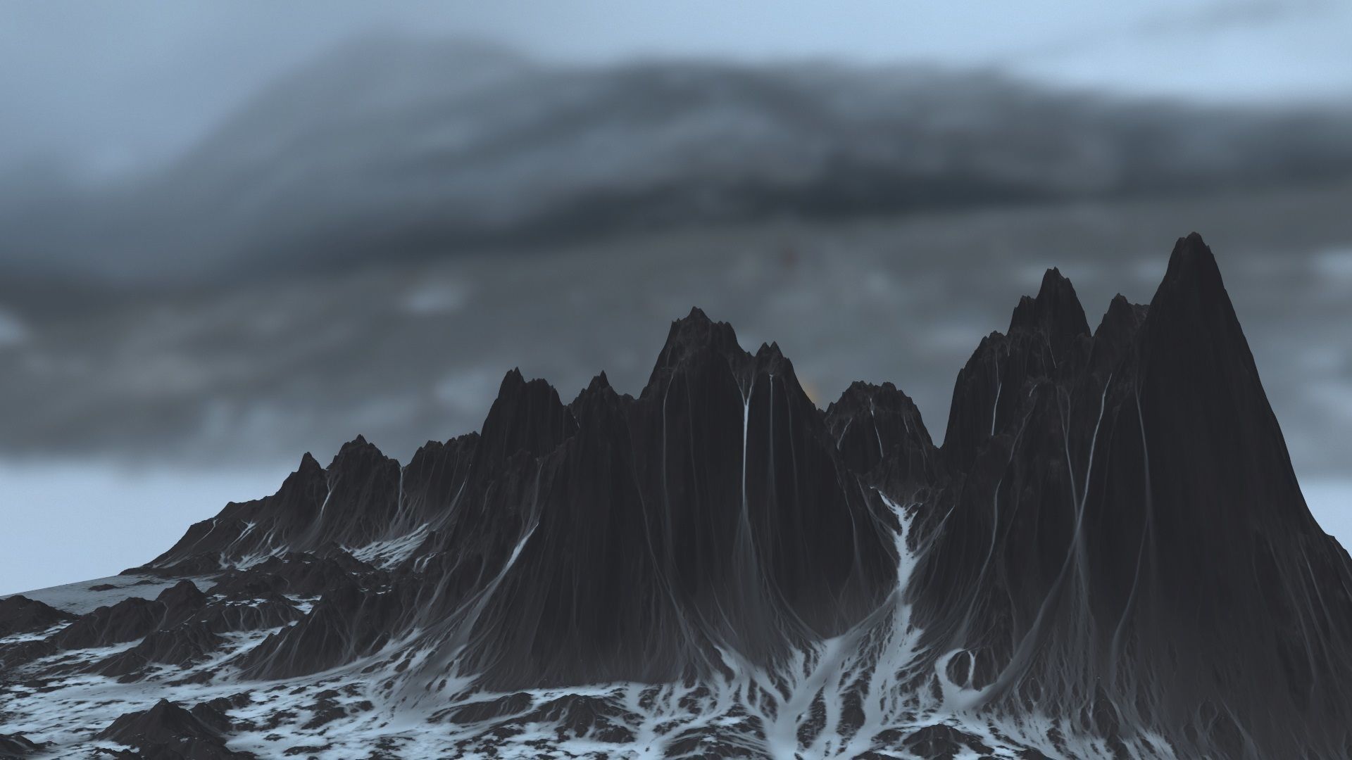 Snow Mountain Low-poly 3D model_6