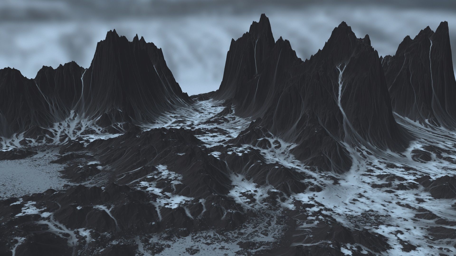 Snow Mountain Low-poly 3D model_13