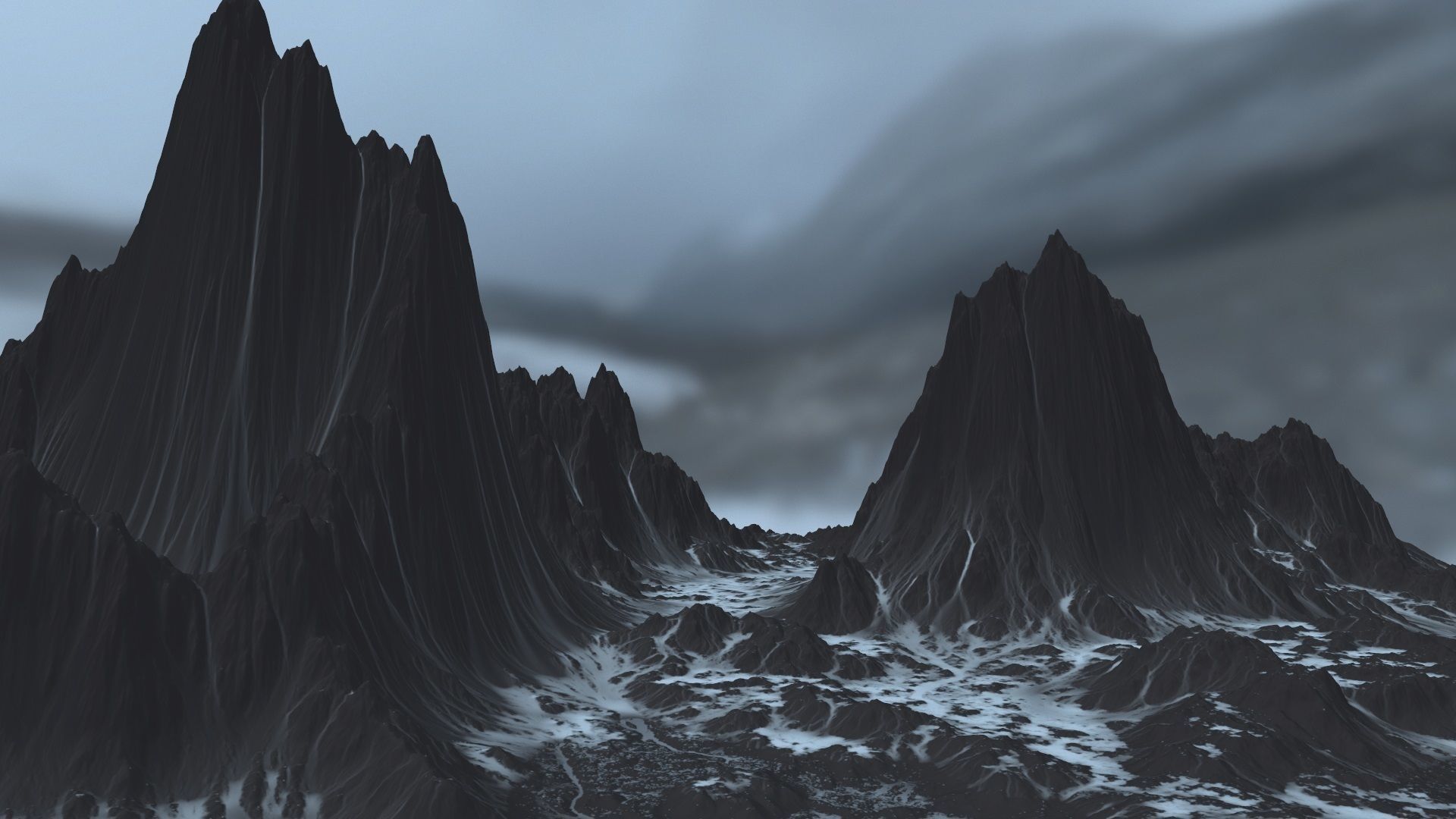 Snow Mountain Low-poly 3D model_5