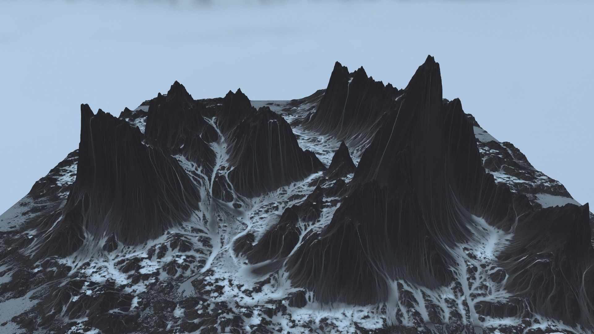 Snow Mountain Low-poly 3D model_3