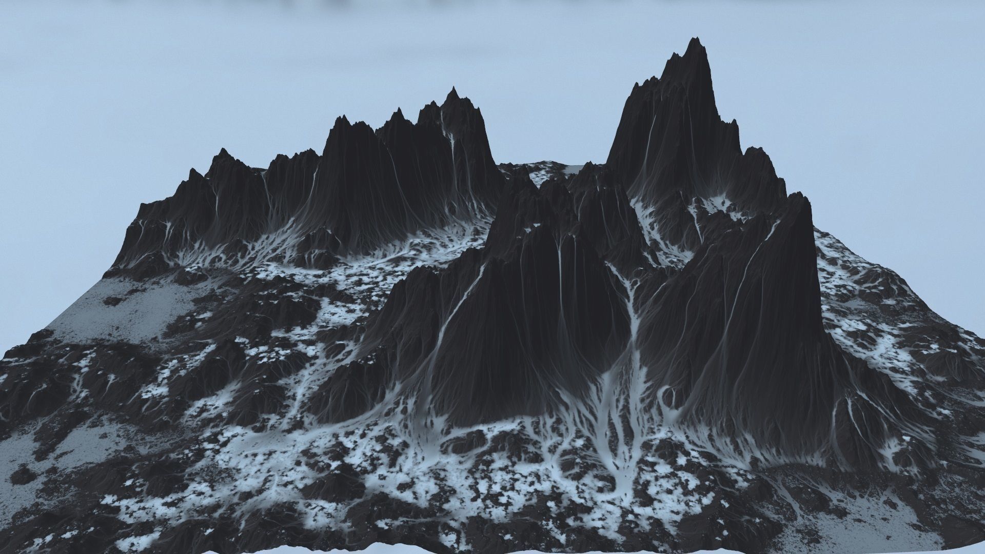 Snow Mountain Low-poly 3D model_11