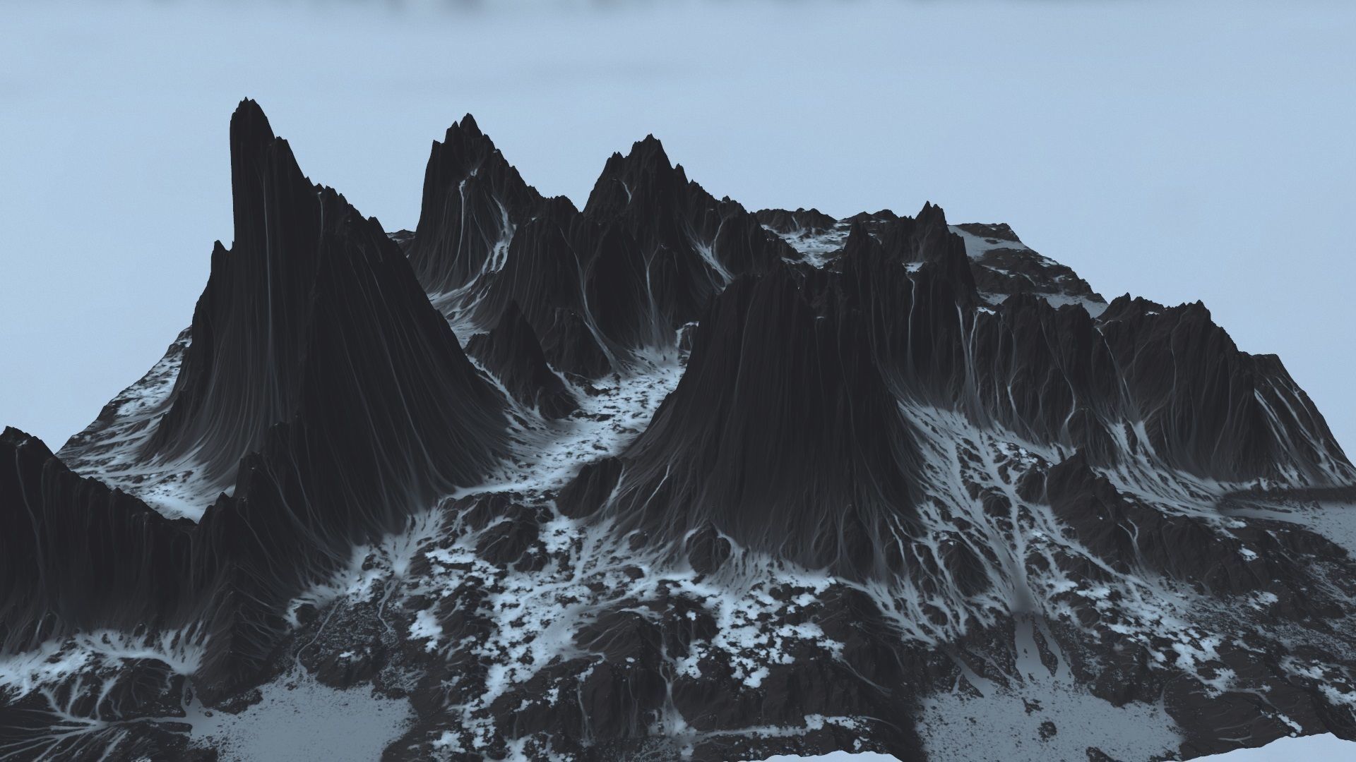 Snow Mountain Low-poly 3D model_12