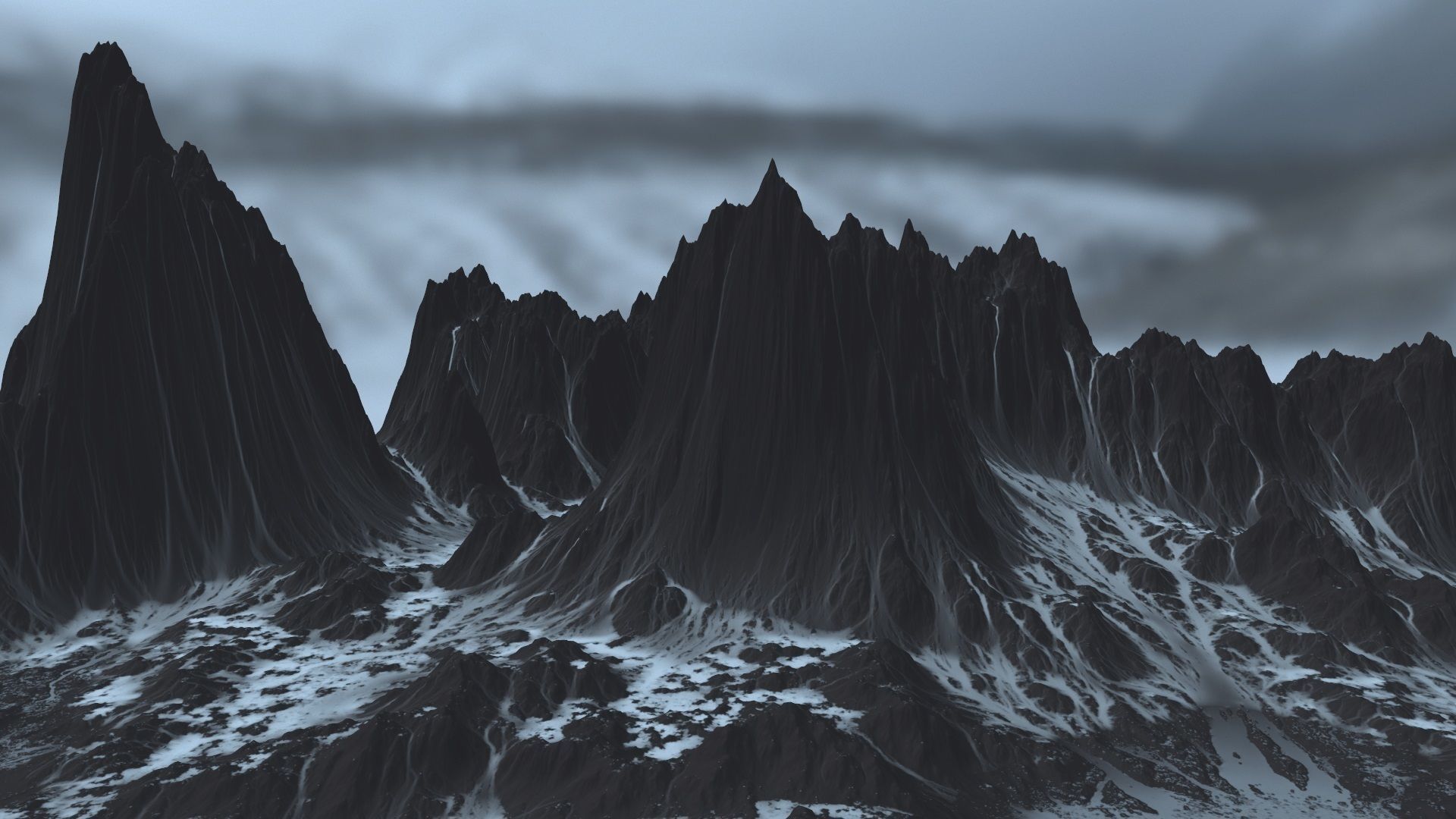 Snow Mountain Low-poly 3D model_2
