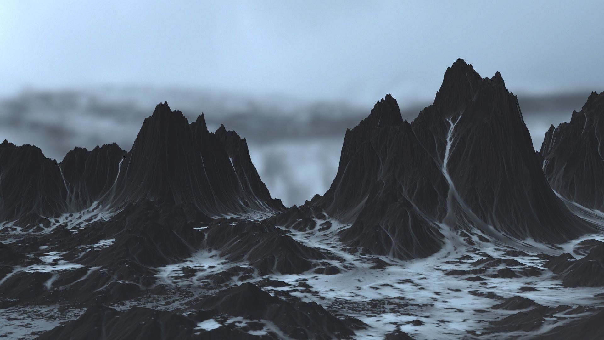 Snow Mountain Low-poly 3D model_1