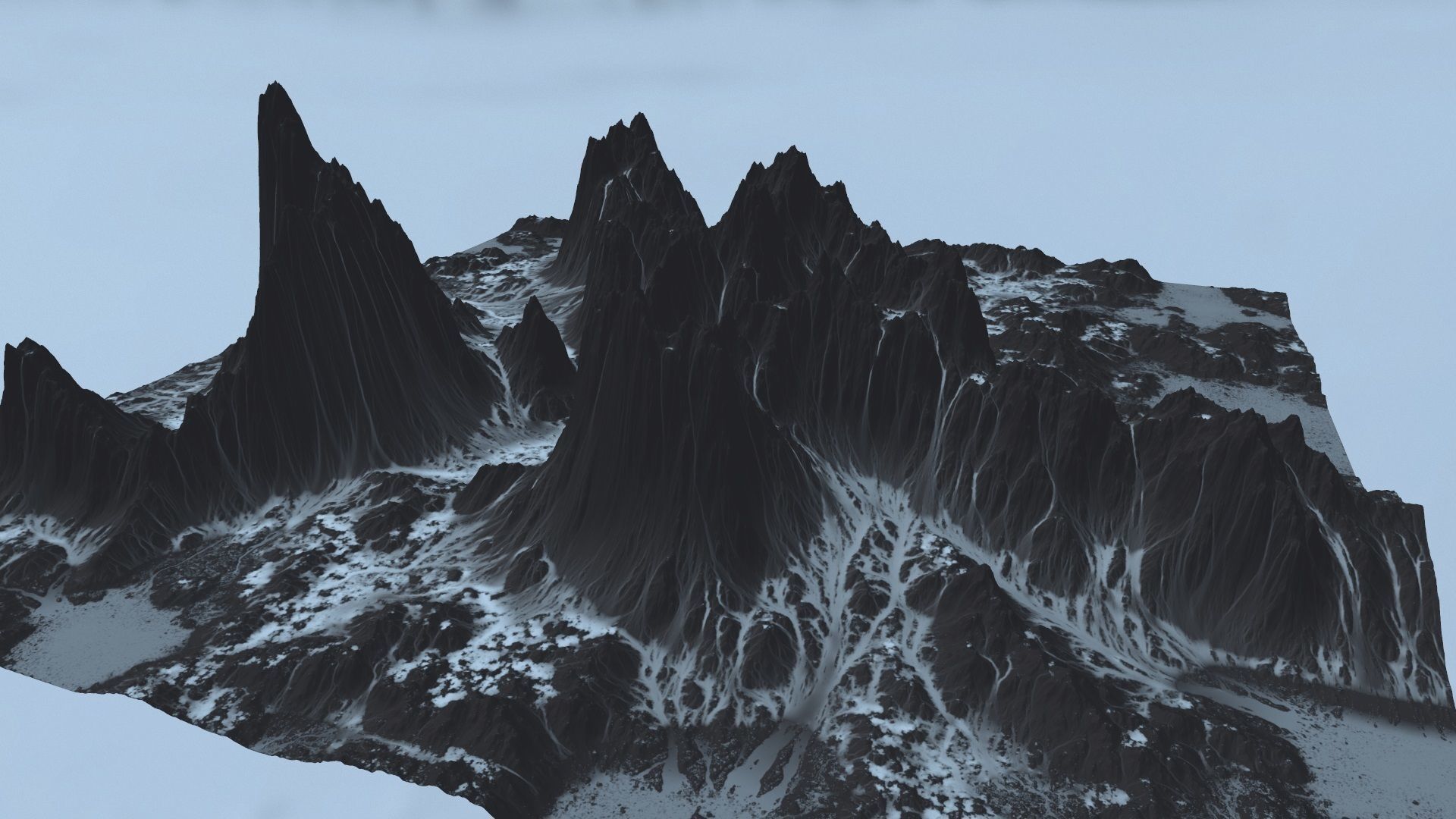 Snow Mountain Low-poly 3D model_9