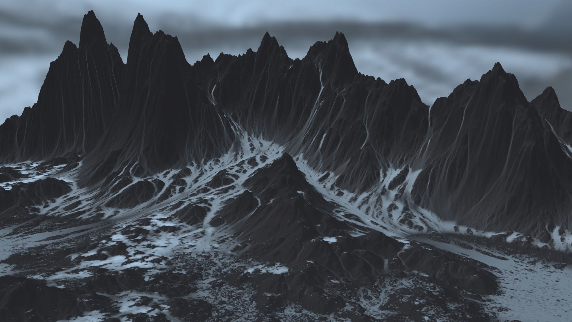 Snow Mountain Low-poly 3D model_15