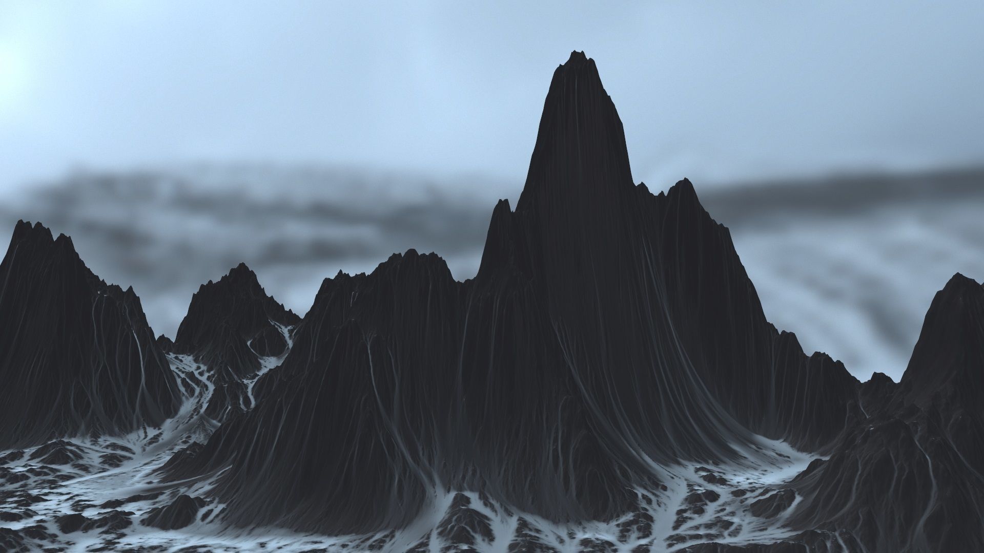 Snow Mountain Low-poly 3D model_4