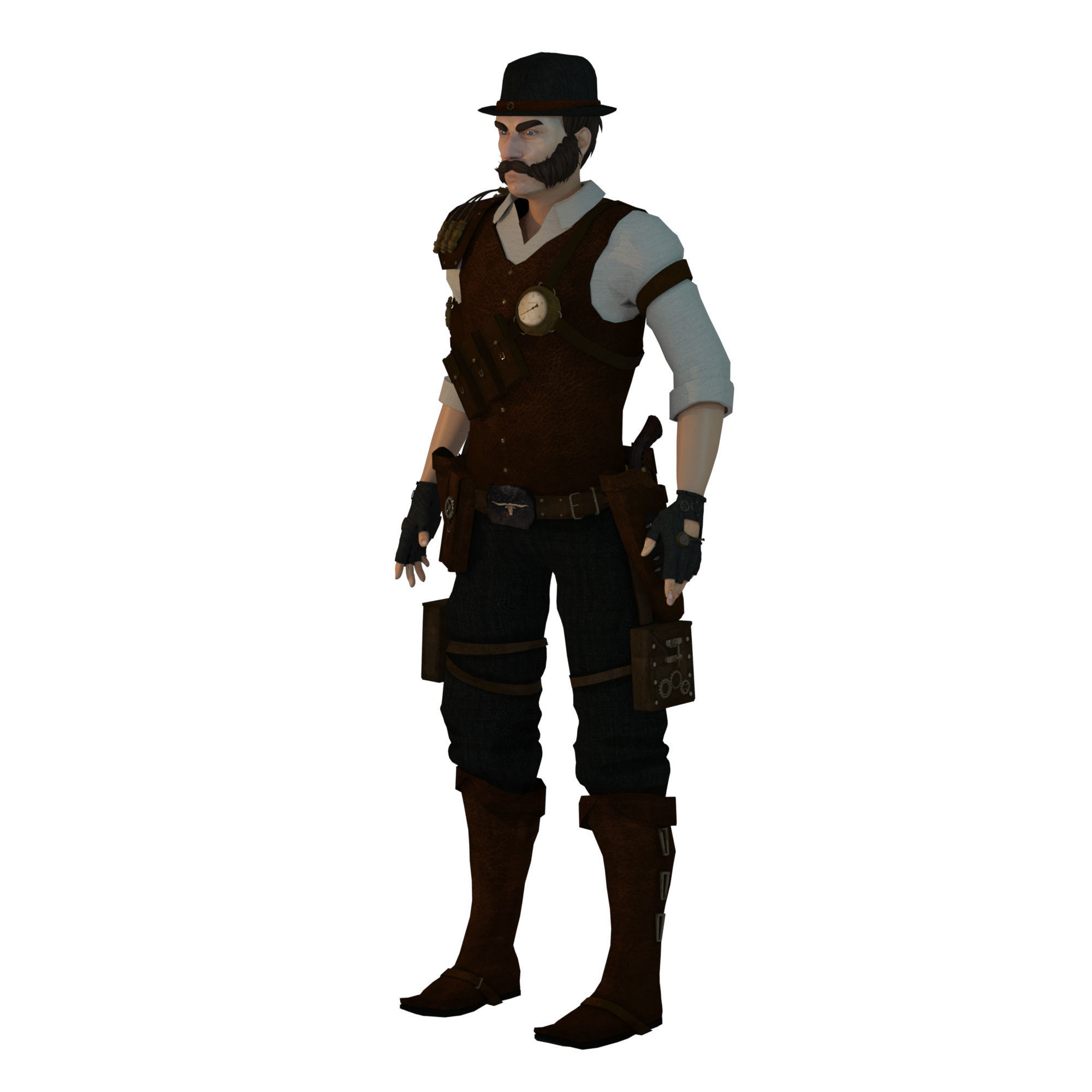 Steampunk Sheriff 3D model_2