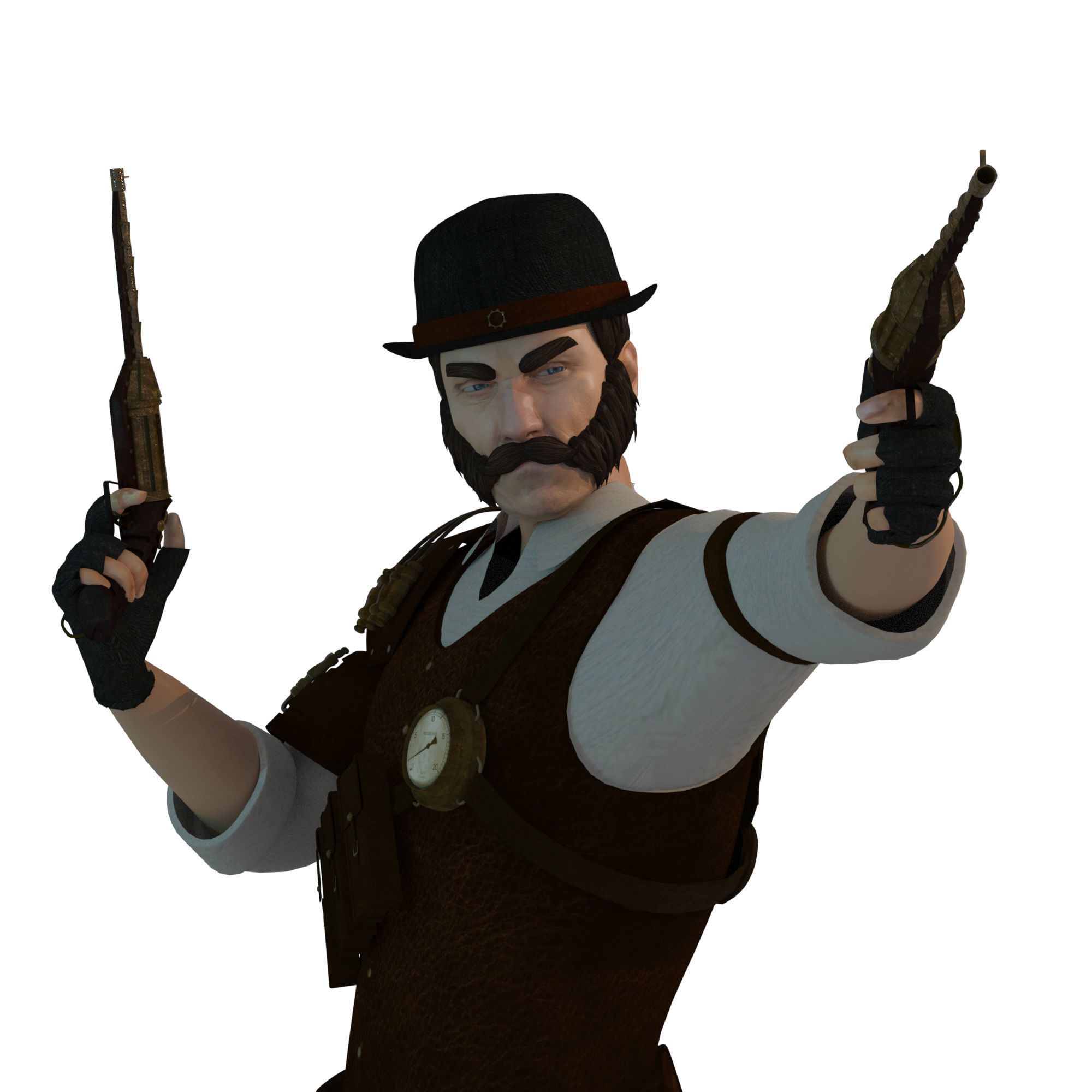 Steampunk Sheriff 3D model_35