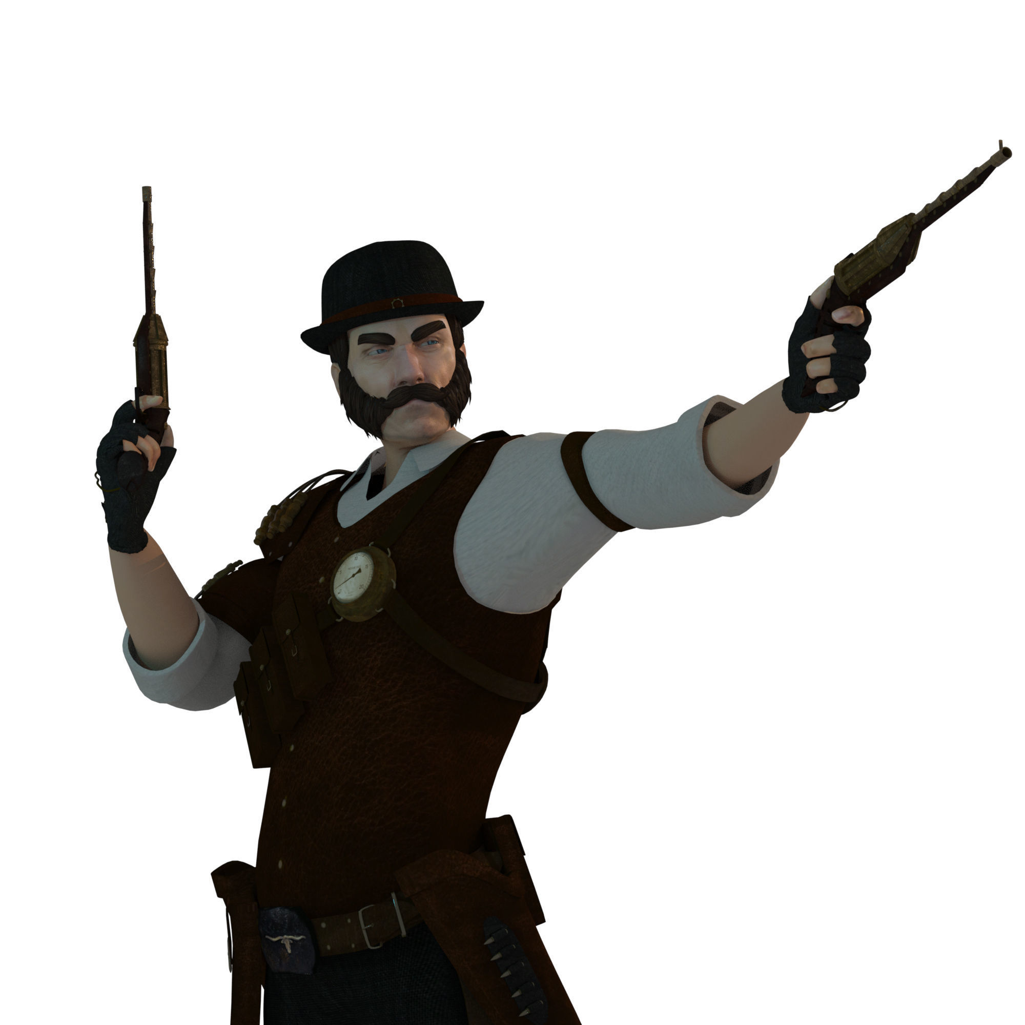 Steampunk Sheriff 3D model_34