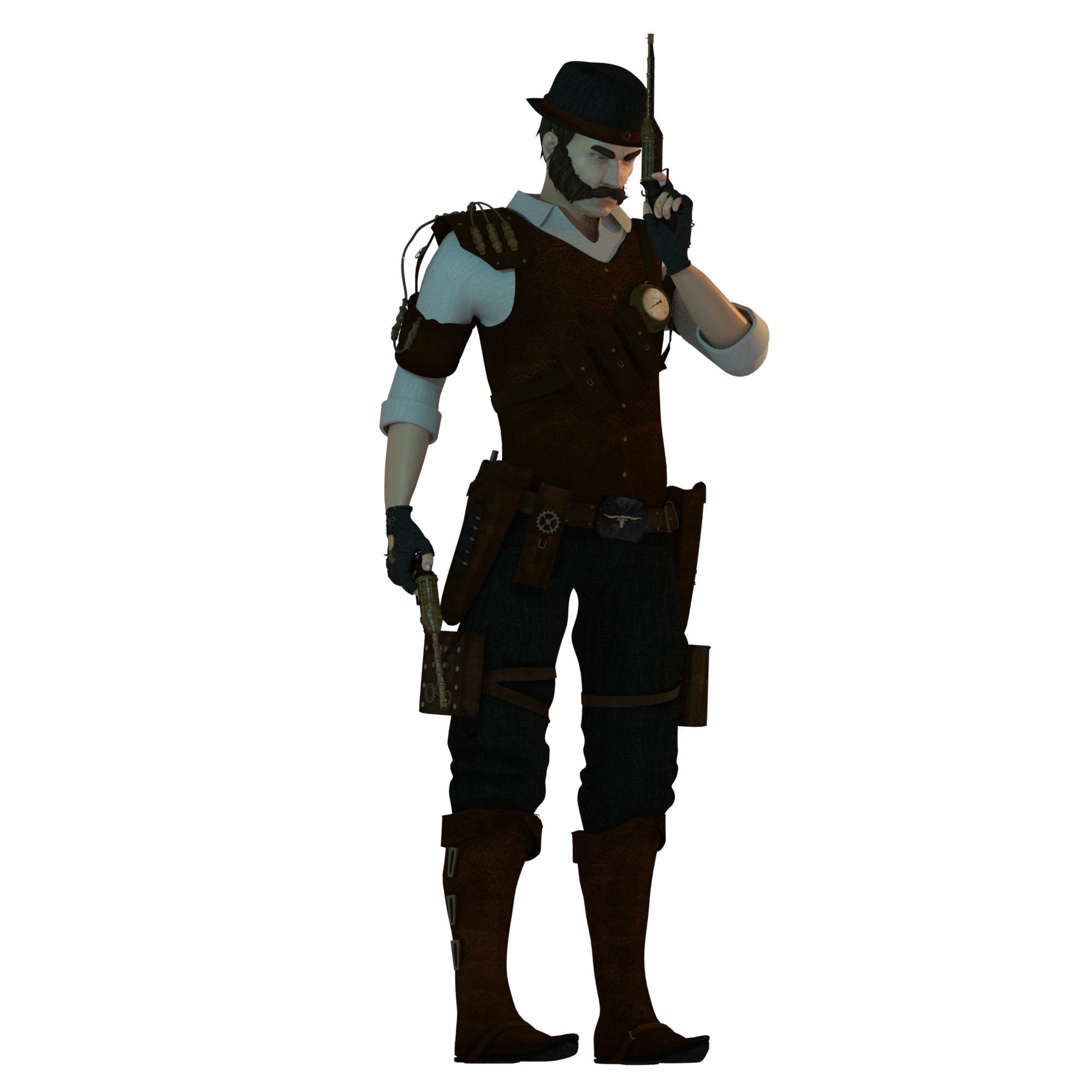 Steampunk Sheriff 3D model_37