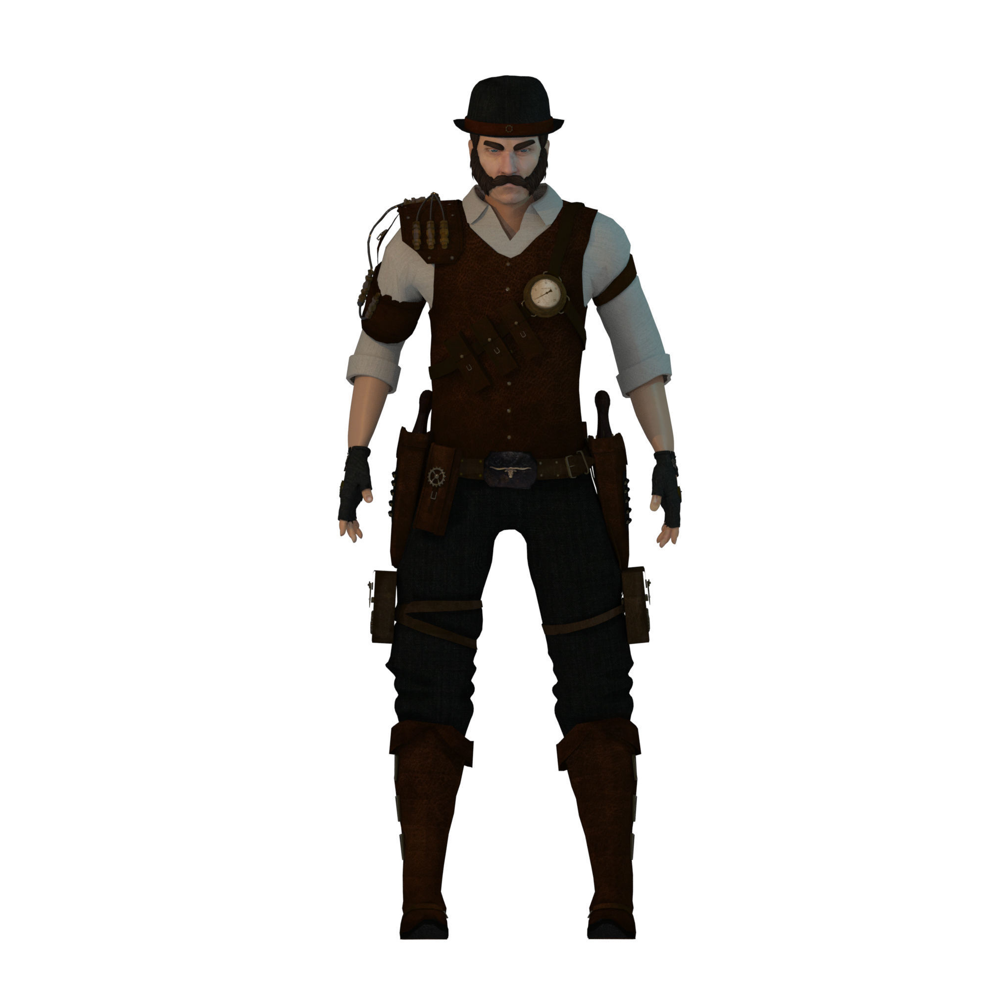 Steampunk Sheriff 3D model_29