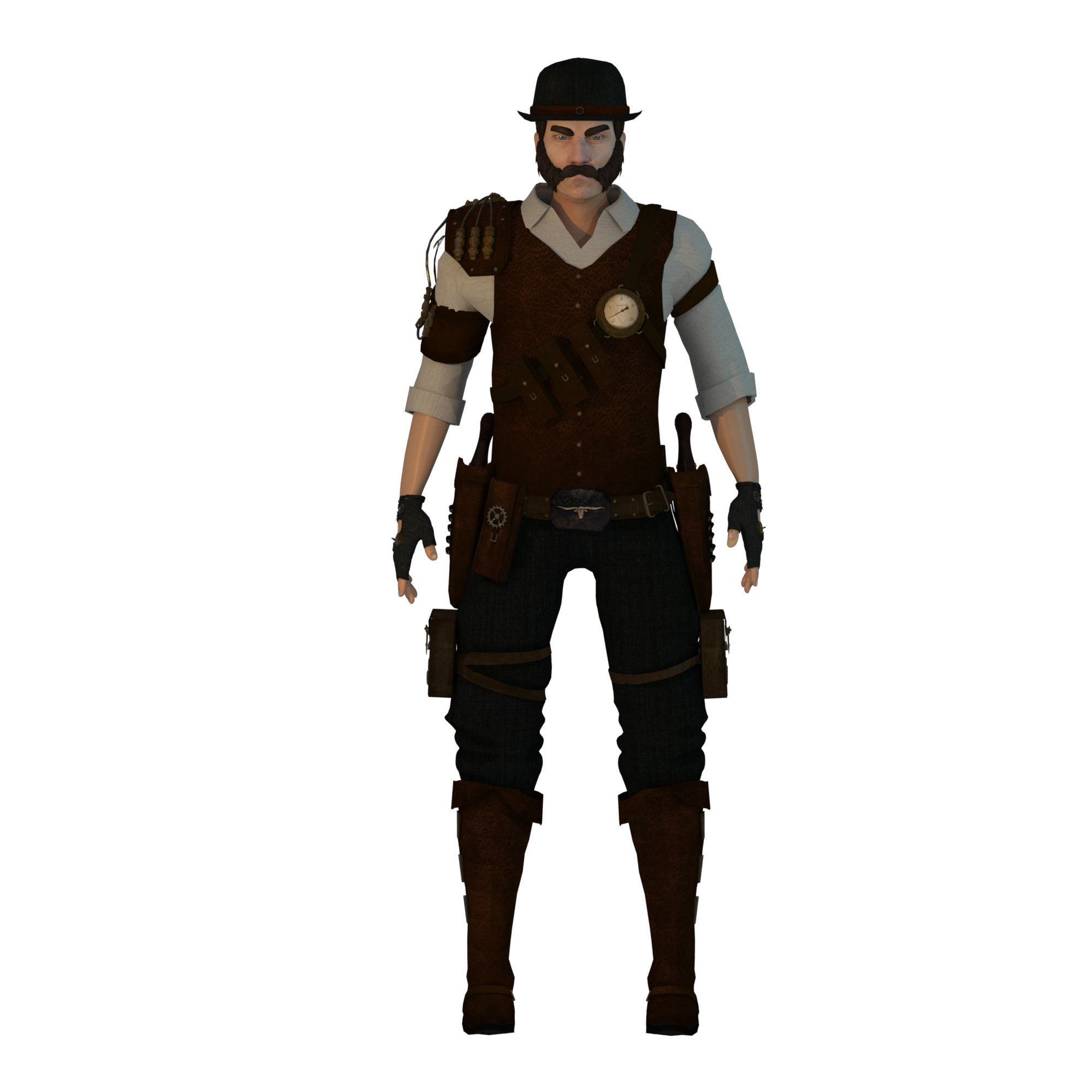 Steampunk Sheriff 3D model_1