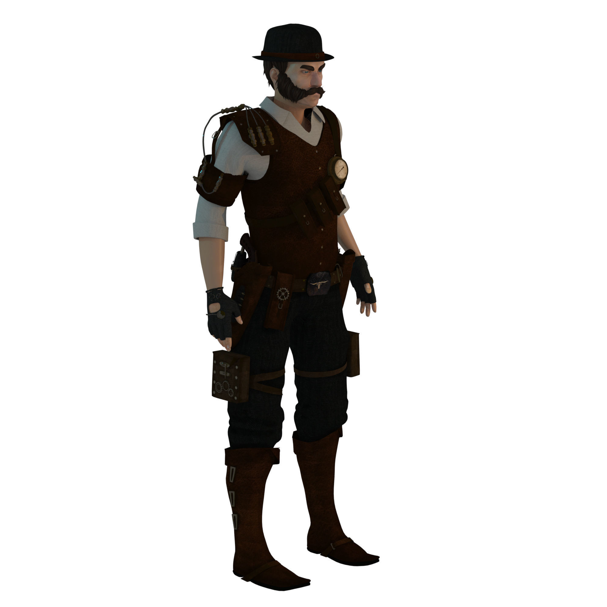 Steampunk Sheriff 3D model_8