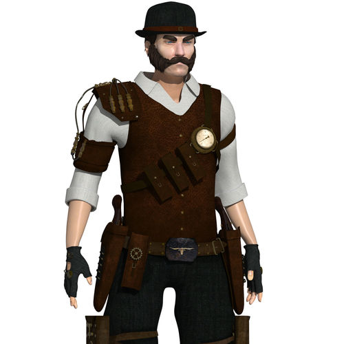 Steampunk Sheriff 3D model