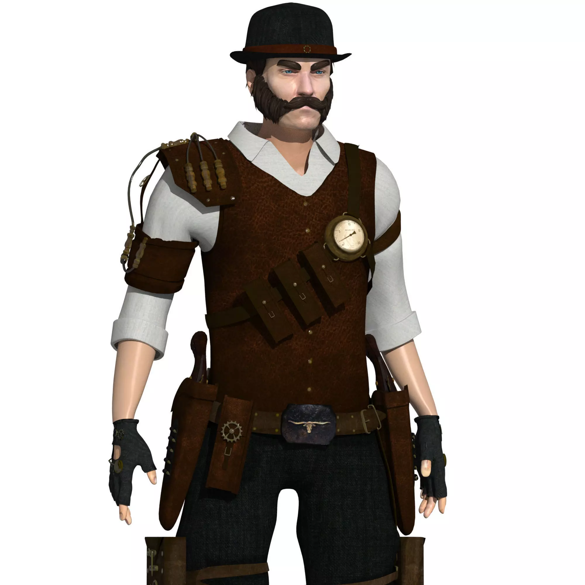 Steampunk Sheriff 3D model_0