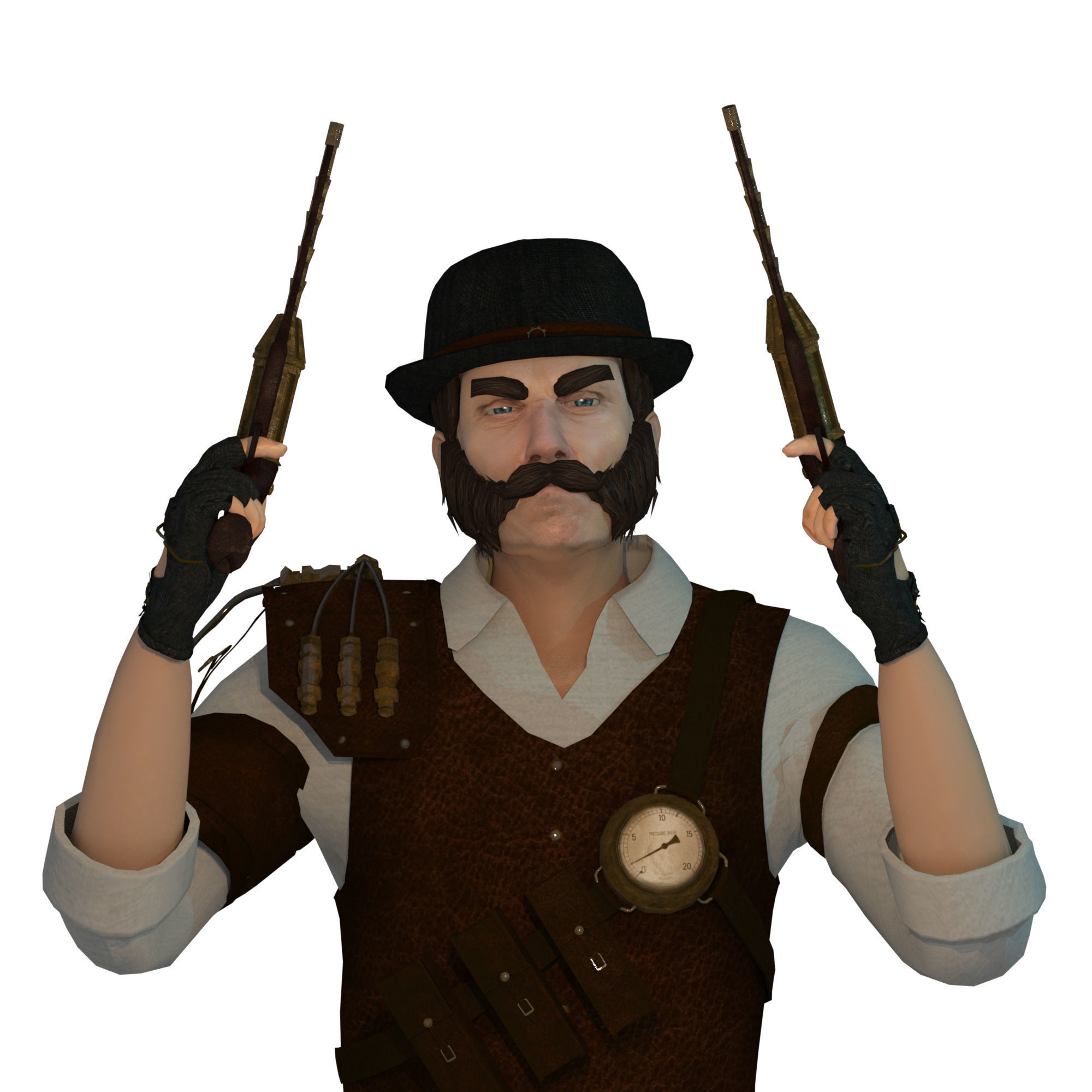 Steampunk Sheriff 3D model_31