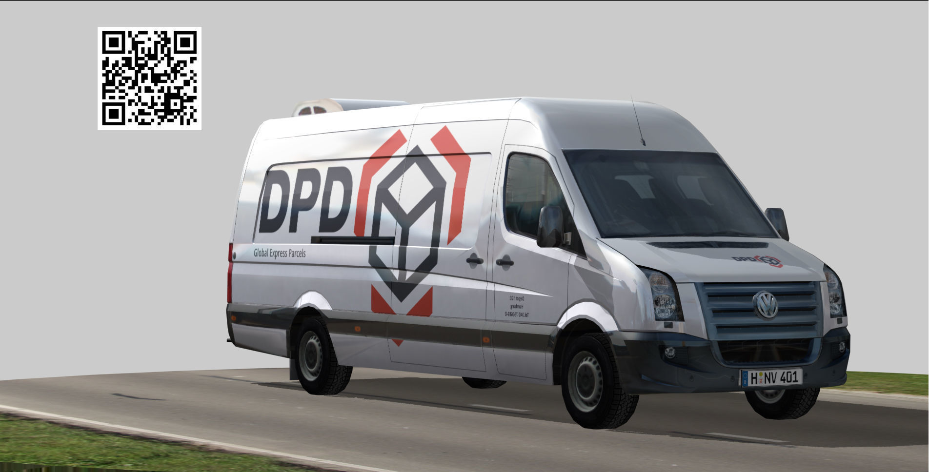 Volkswagen Crafter DPD Low-poly 3D model_5