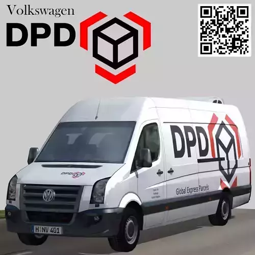 Volkswagen Crafter DPD Low-poly 3D model