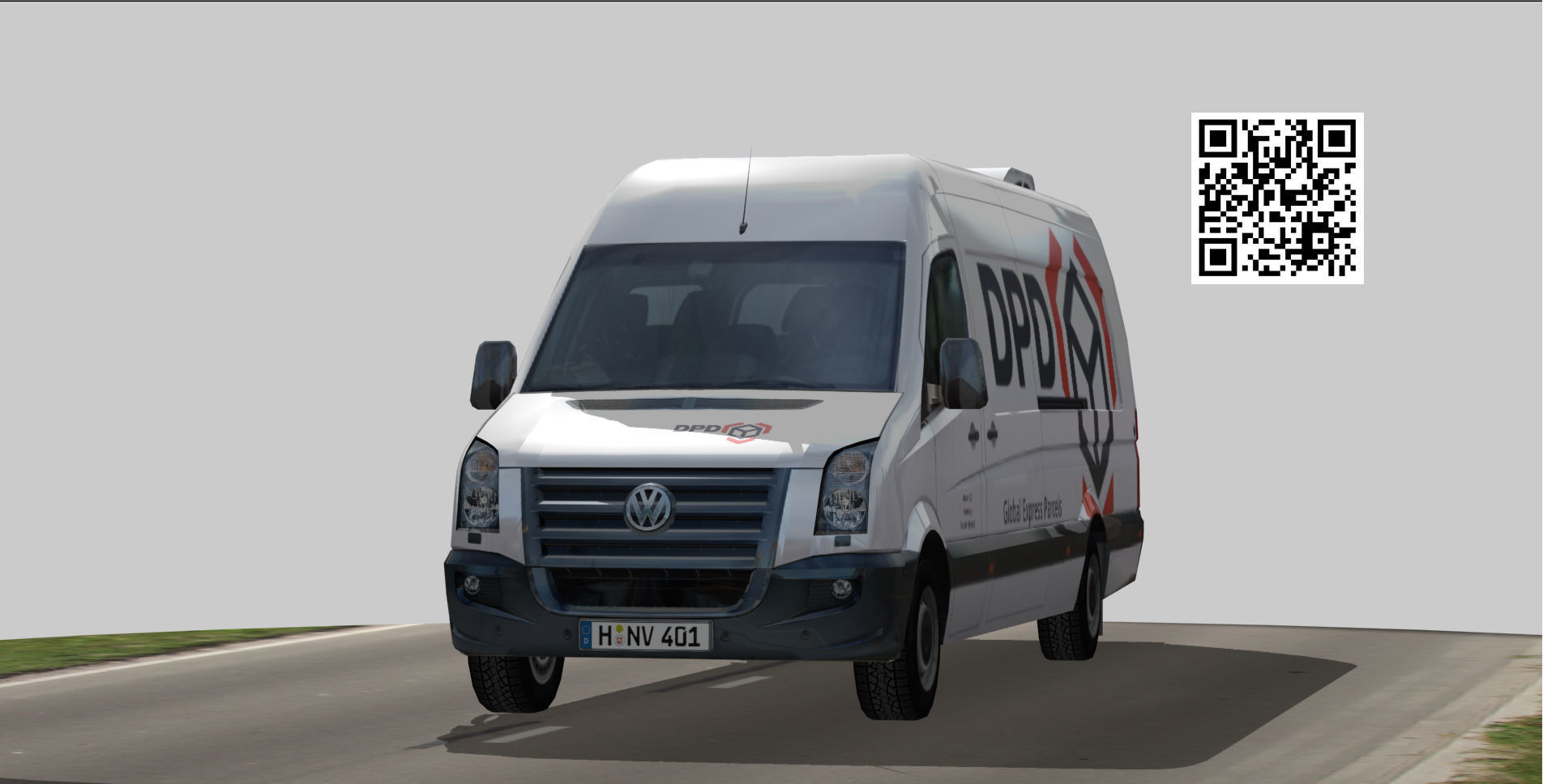 Volkswagen Crafter DPD Low-poly 3D model_4