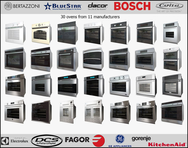30 Wall Ovens from 11 manufacturers 3D model