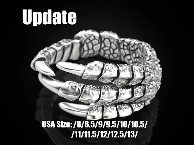 Eagle claw ring 3D print model
