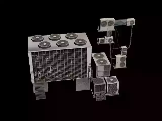 Lowpoly Air Conditioners Low-poly 3D model
