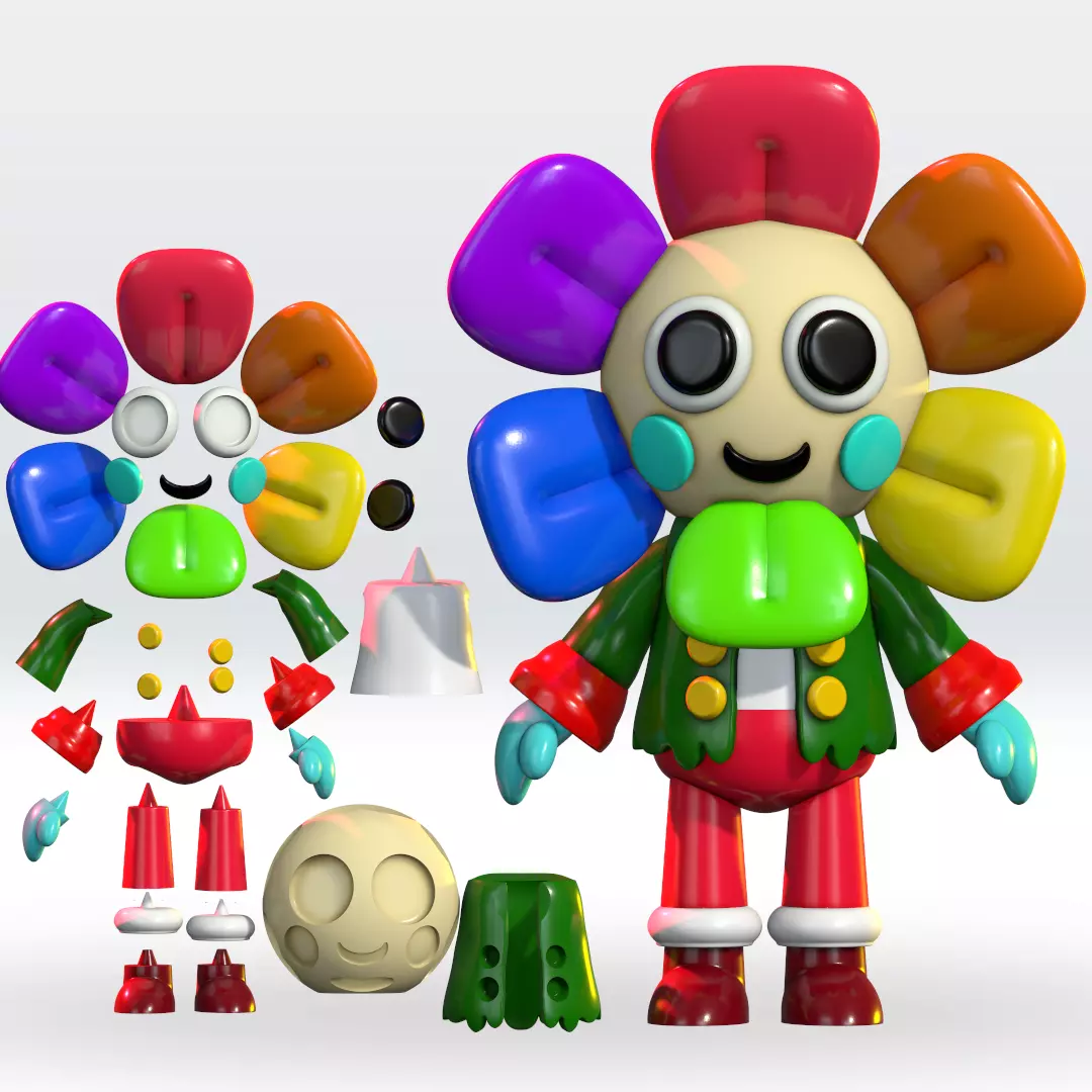 Christmas Skin Dandys world 3D Model STL Multipart 3mf 3D print model