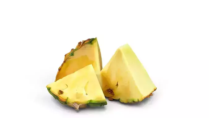 Juicy Yellow Pineapple Bundle - Tropical High Poly Collection 3D print model 3