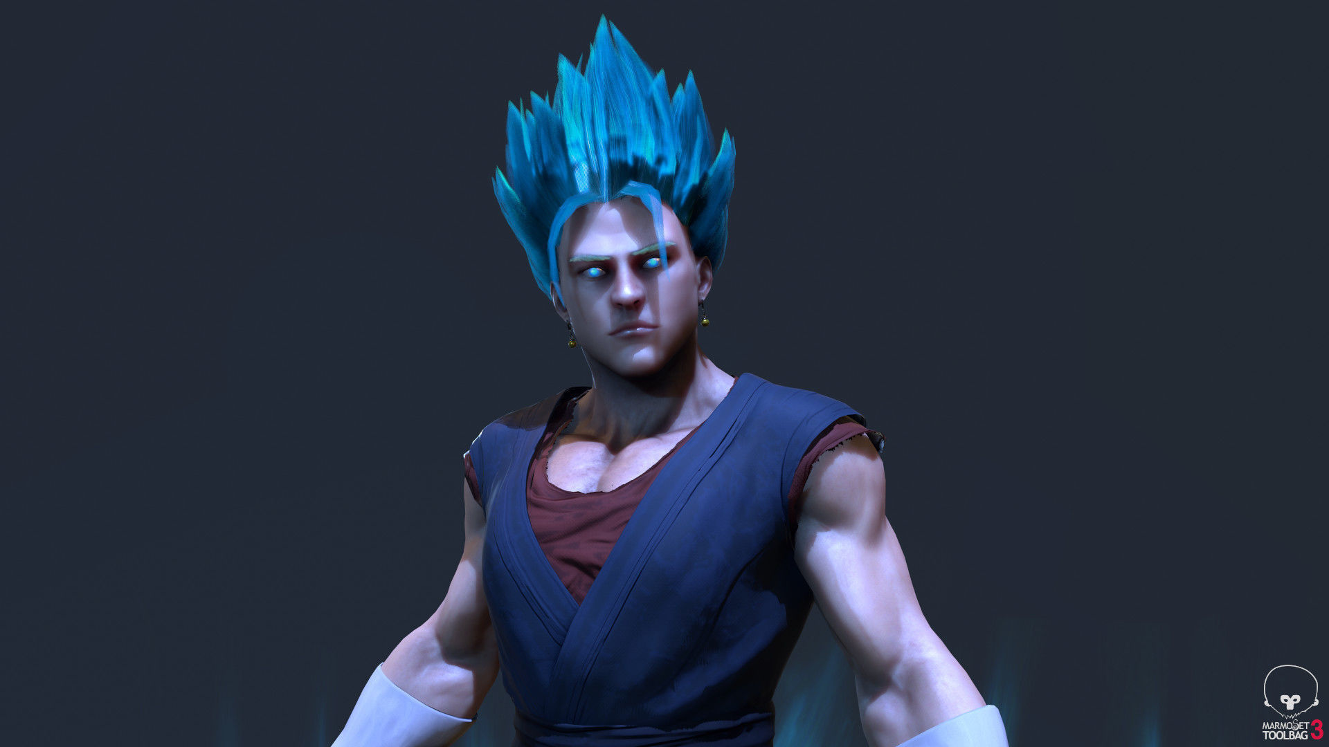 Vegito son Goku 3d model PBR realistic Low-poly 3D model_4