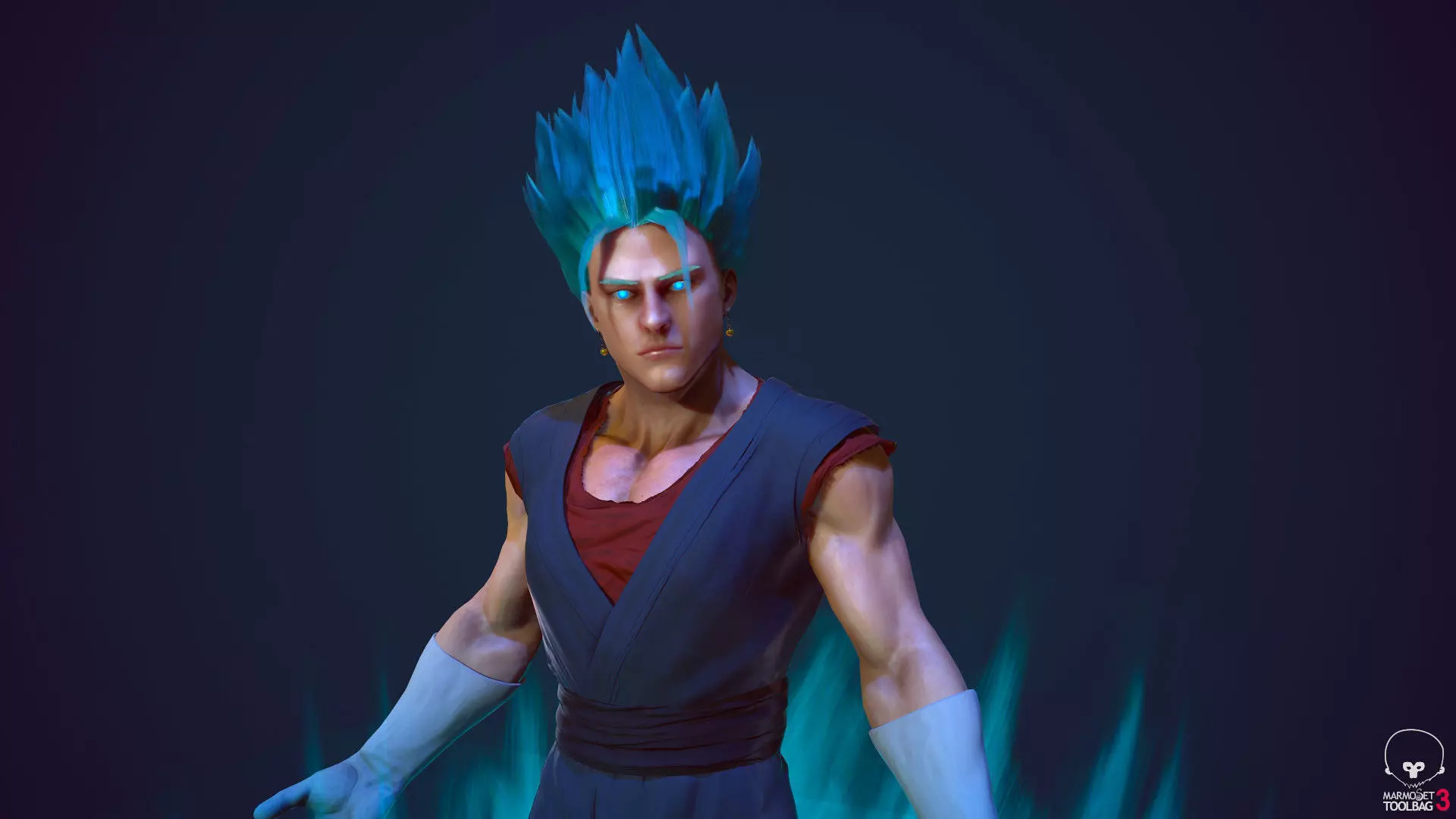 Vegito son Goku 3d model PBR realistic Low-poly 3D model_0